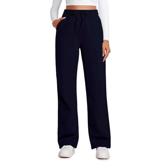 Damen Lässige Freizeithose mit weitem Schnitt und elastischem Bund EB