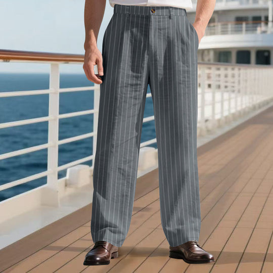 Herren elegante Anzughose mit schmalen Nadelstreifen EB