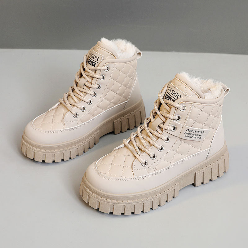 Damen Winterliche High-Top Boots mit kuscheligem Innenfutter und rutschfester Sohle EB
