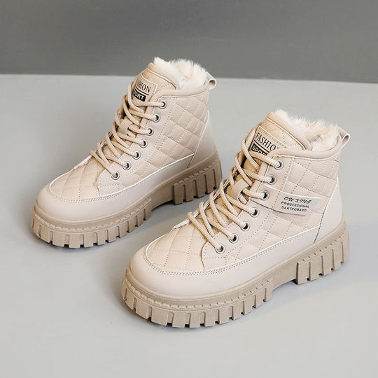 Damen Winterliche High-Top Boots mit kuscheligem Innenfutter und rutschfester Sohle EB