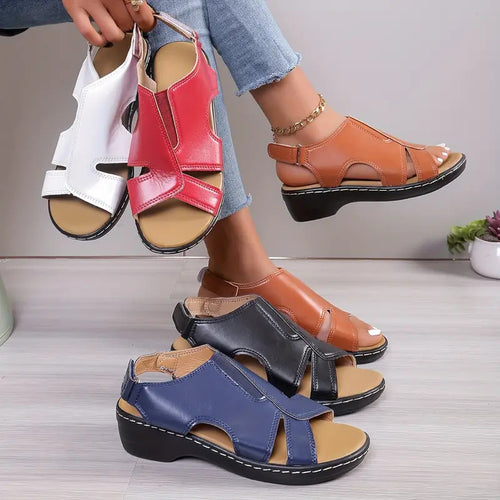 Damen Offene Riemensandalen mit ergonomischer Fußbettung und flexiblem Design EB