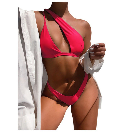 Damen Cut-Out Bikini mit asymmetrischem Oberteil und verstellbaren Trägern EB