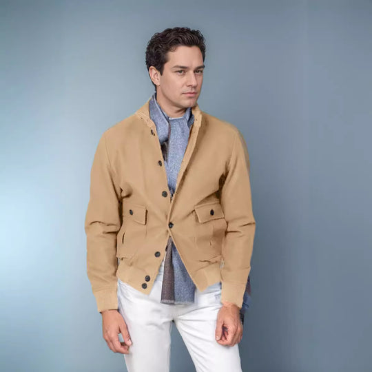 Herren lässige Jacke mit praktischen Taschen und elastischem Bund EB