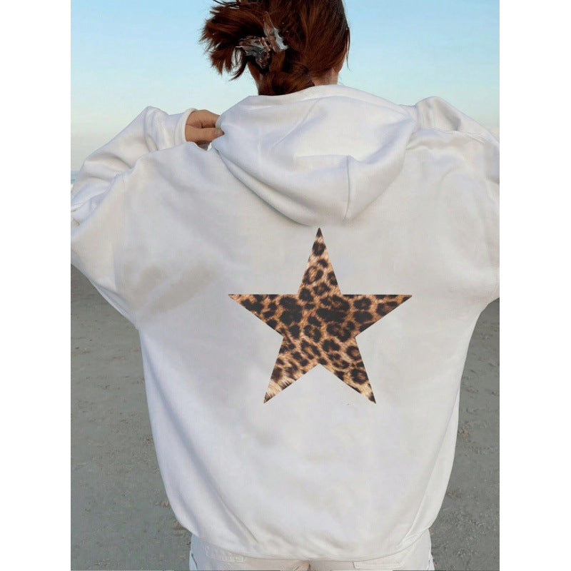 Damen Kapuzenpullover mit glitzerndem Sternmotiv EB