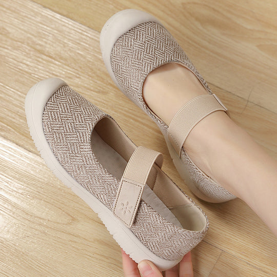 Damen Bequeme Ballerina-Schuhe mit verstellbarem Riemen EB