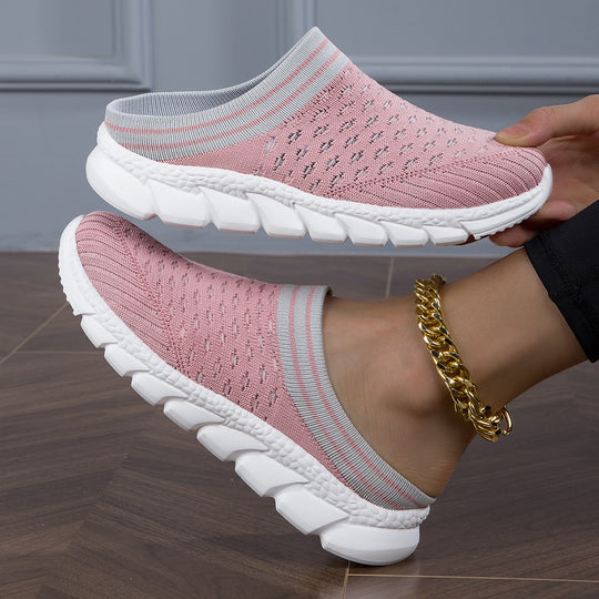Damen Bequeme Slip-On Sneakers mit atmungsaktivem Obermaterial und rutschfester Sohle EB