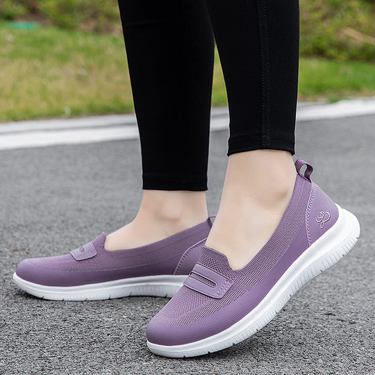 Damen Bequeme Slip-On Sneakers mit atmungsaktiver Mesh-Oberfläche EB