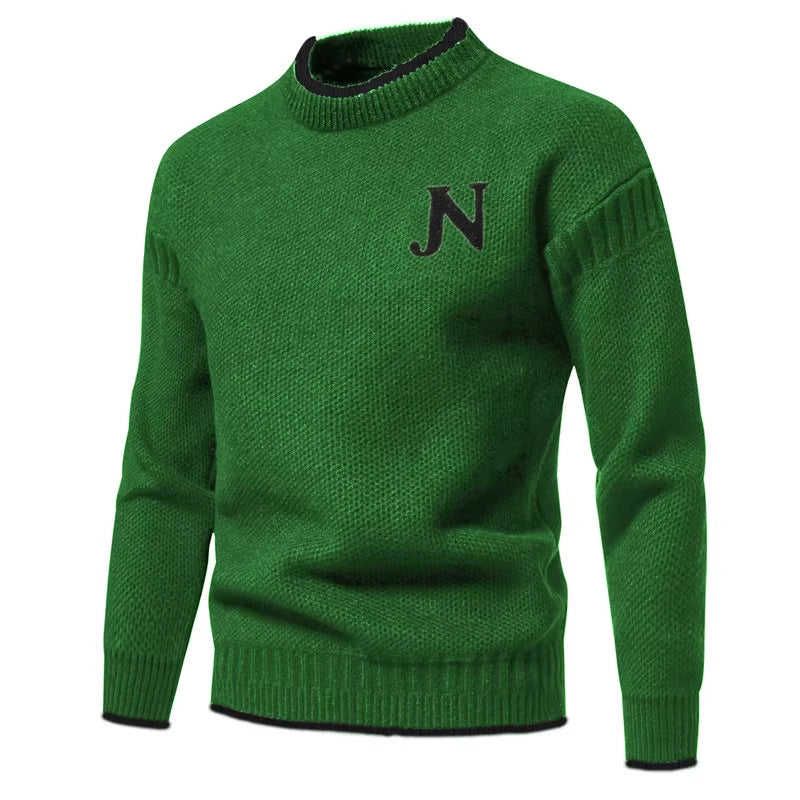 Herren Strukturierter Strickpullover mit Rundhalsausschnitt EB