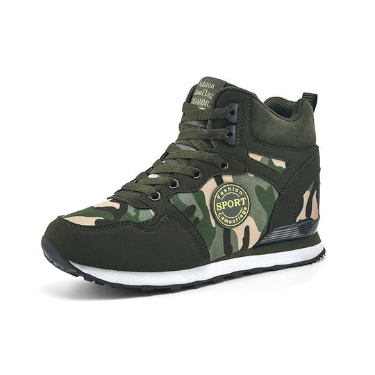Damen Sportliche High-Top Sneakers im Camouflage-Design EB