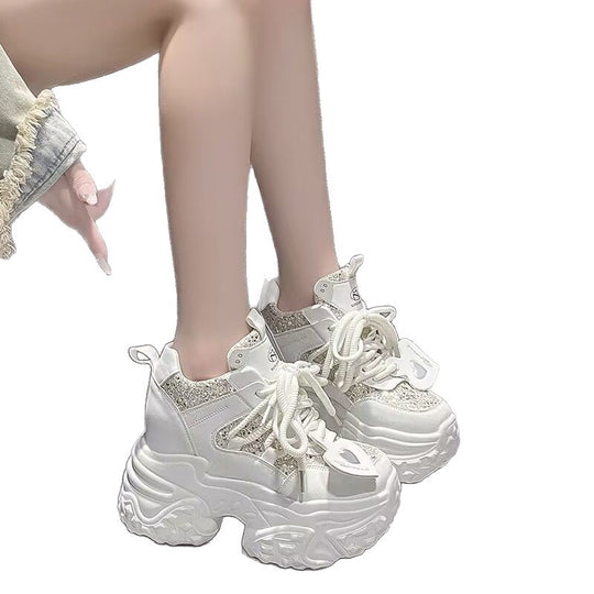 Damen Trendige Chunky Sneakers mit glitzernden Akzenten EB
