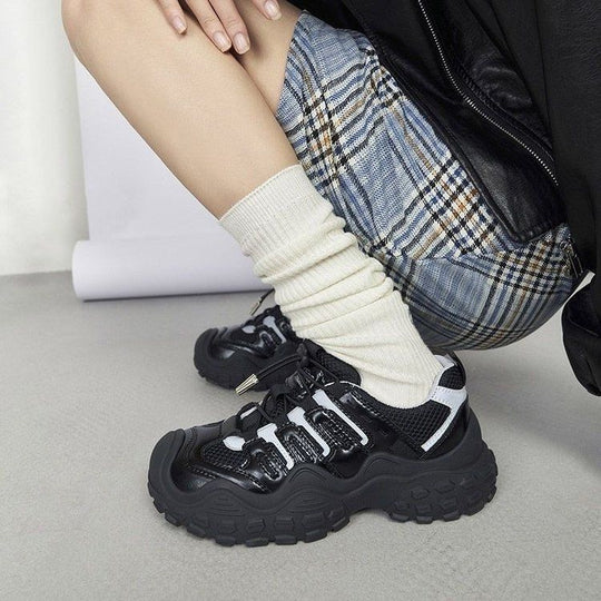 Damen Sportliche Chunky Sneakers mit atmungsaktiver Mesh-Oberfläche und robustem Profil EB