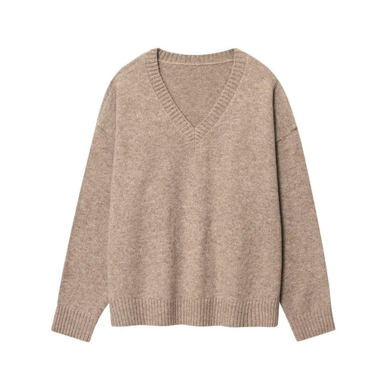 Damen gemütlicher V-Ausschnitt Pullover EB