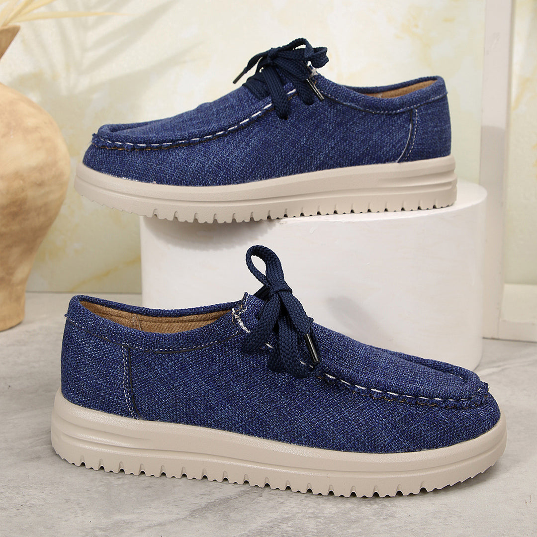 Damen Bequeme Schnürschuhe aus hochwertigem Textil EB
