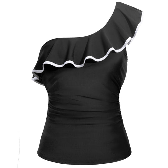 Damen Einseitiges Badeoberteil mit voluminösem Rüschendesign EB