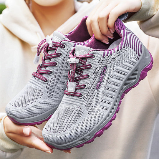 Herren nan multifunktionaler Strick-Sportschuh mit Schnellzug-Schnürung, stoßdämpfender EVA-Zwischensohle und griffiger Trailaußensohle EB