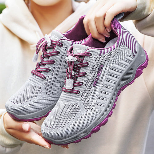 Herren nan multifunktionaler Strick-Sportschuh mit Schnellzug-Schnürung, stoßdämpfender EVA-Zwischensohle und griffiger Trailaußensohle EB