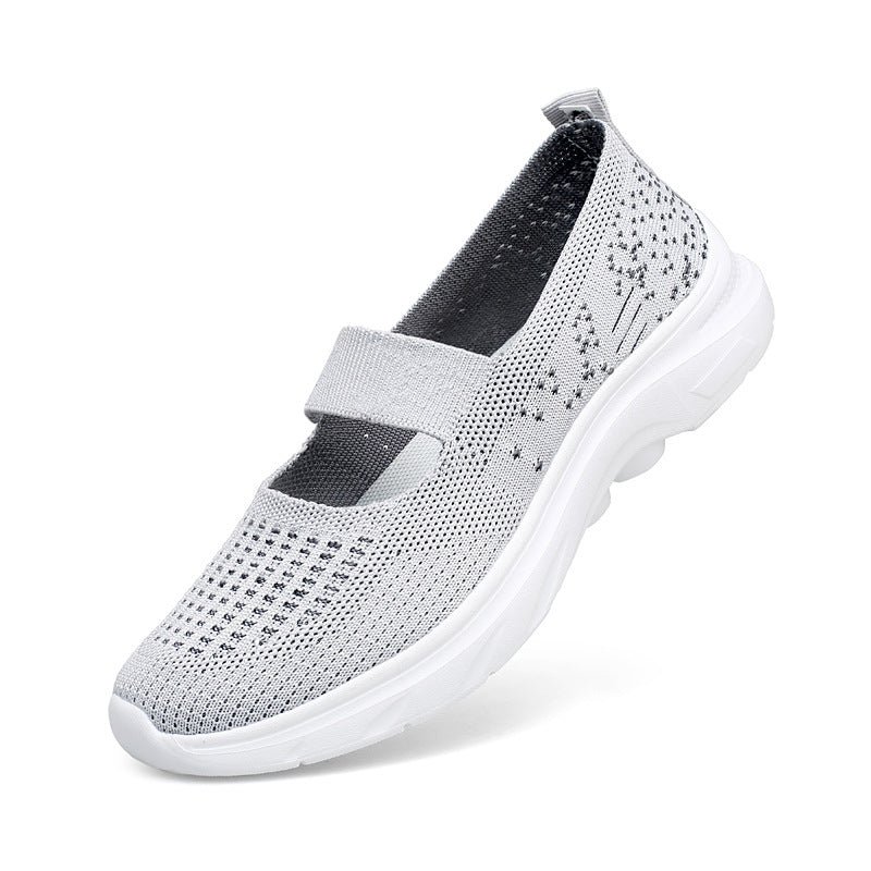Damen bequeme Slip-On Sneakers mit gepolstertem Riemen EB