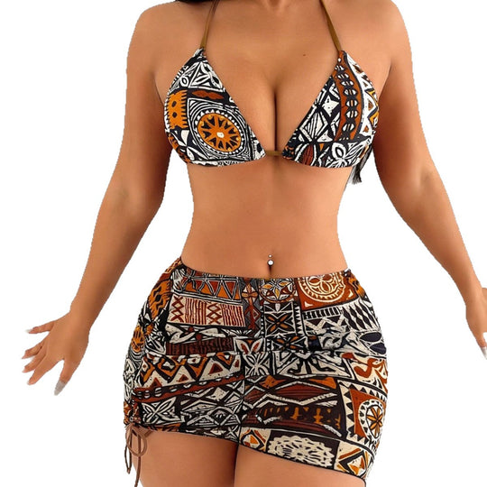 Damen Triangle-Bikini mit verstellbarem Wickelrock EB