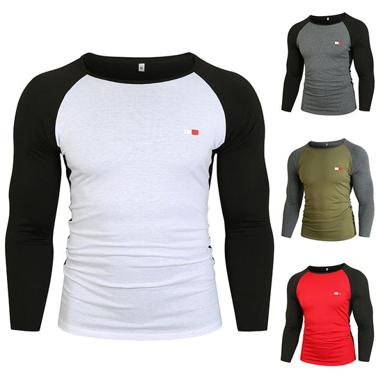 Herren Langarm-T-Shirt mit Raglanärmeln und hochwertiger Baumwolle EB