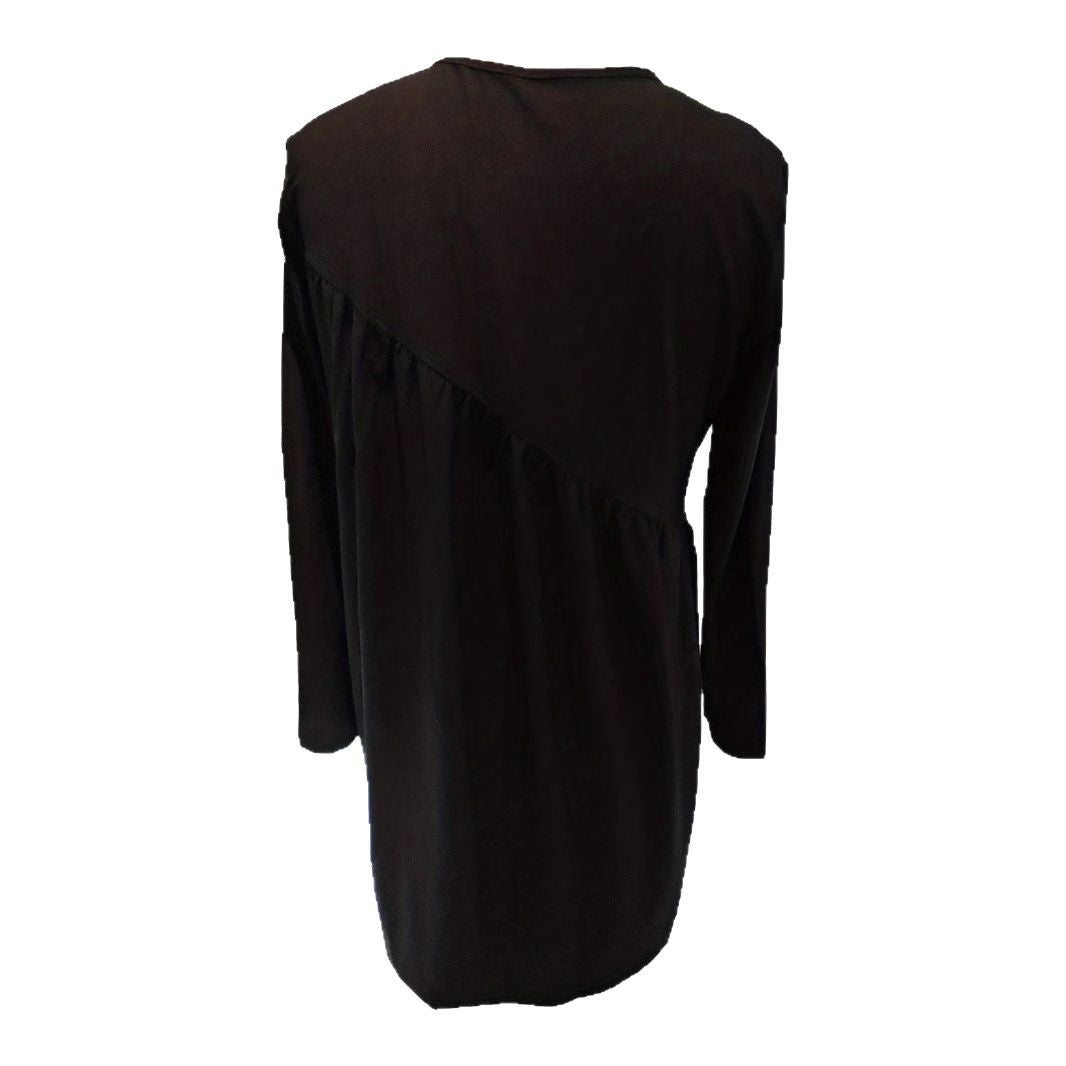 Damen Lässiges Jersey-Minikleid mit diagonaler Raffung und kastiger Silhouette EB