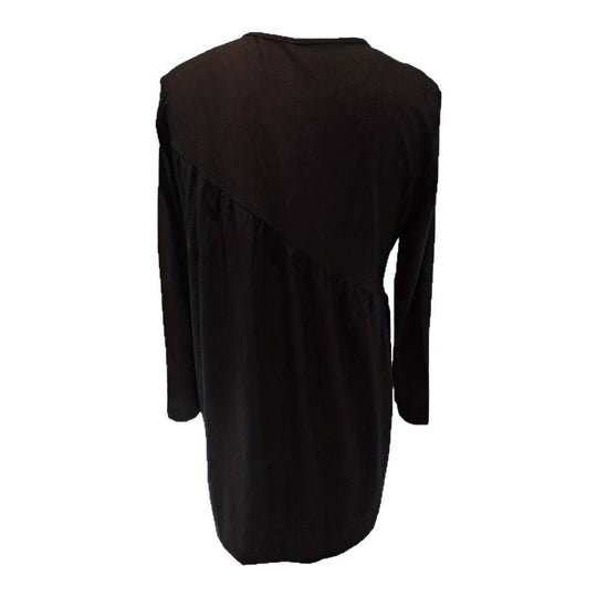 Damen Lässiges Jersey-Minikleid mit diagonaler Raffung und kastiger Silhouette EB