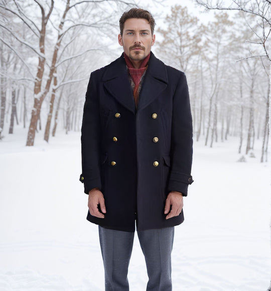 Herren modischer Doppeltbreasted Mantel mit praktischen Taschen EB