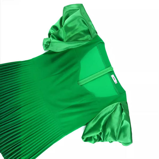 Damen Plissiertes Kleid mit Puffärmeln EB