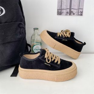 Damen Plattform Sneakers mit luxuriösem Wildleder-Obermaterial und modischem Schnürdesign EB