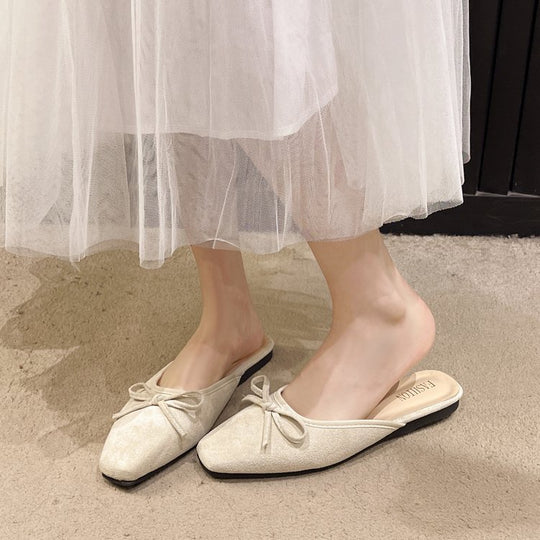 Damen modische Mules mit dekorativem Schleifenakzent EB