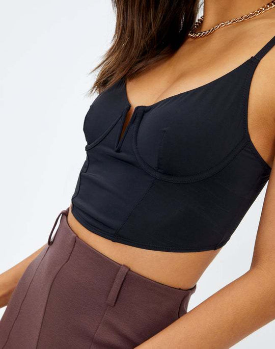 Damen Crop-BH mit floralem Design und V-Ausschnitt EB
