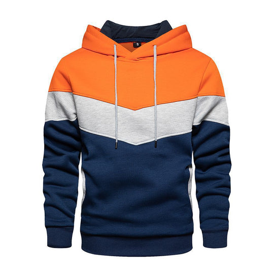 Herren modischer Kapuzenpullover mit geometrischem Farbdesign EB