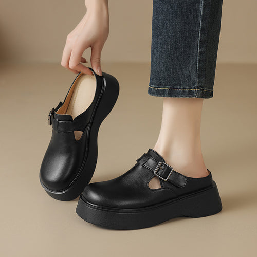 Damen Komfortable Clogs mit modischer Schnallenverzierung und rutschfester Sohle EB