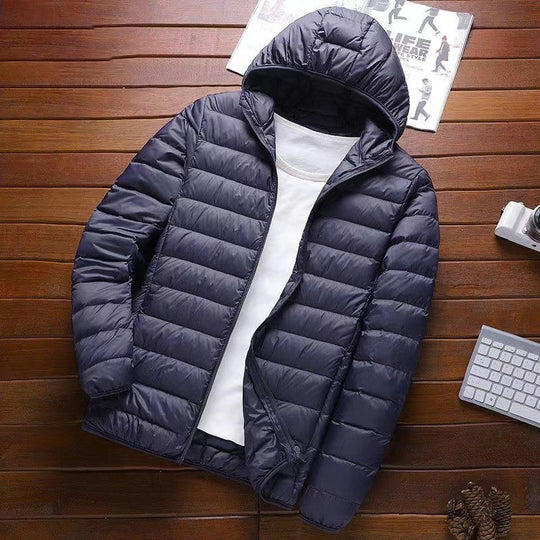 Herren nan ultraleichte Kapuzen-Steppjacke mit Packfunktion und winddichtem Shell EB