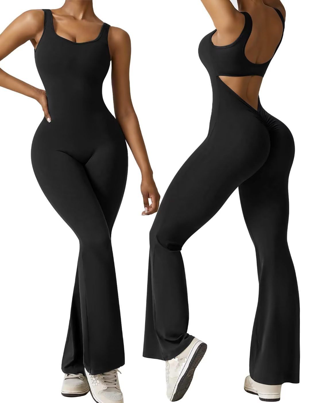 Damen Sportlicher Jumpsuit mit angeschnittenem Schnitt und trendy Cut-Outs EB
