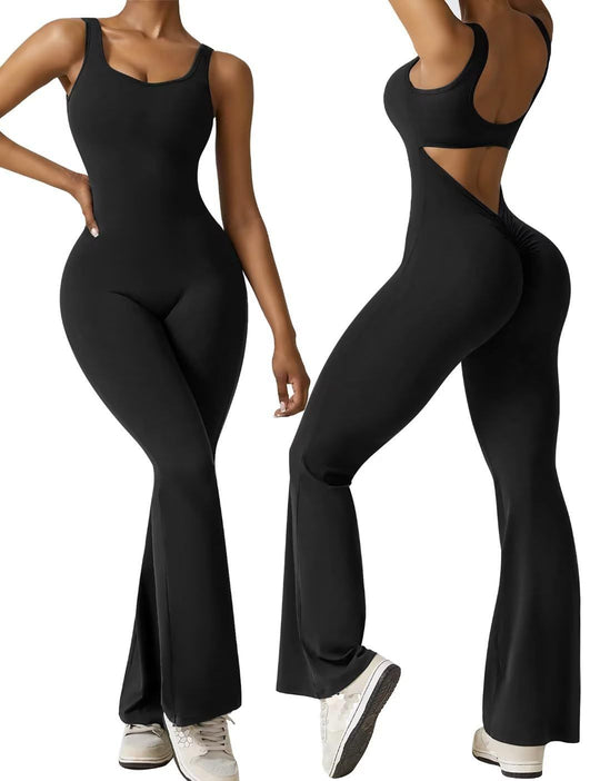 Damen Sportlicher Jumpsuit mit angeschnittenem Schnitt und trendy Cut-Outs EB