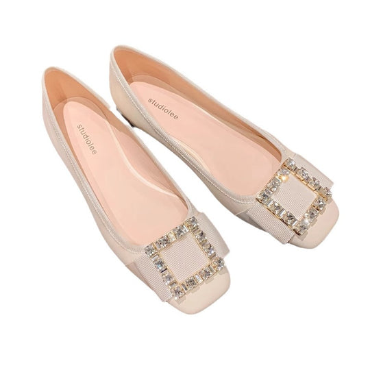 Damen Ballerinas mit funkelndem Strassbesatz und einzigartigem Riemendesign EB