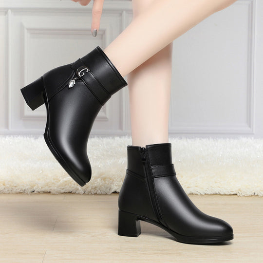 Damen Elegante Stiefeletten mit modischem Schnallen-Detail EB