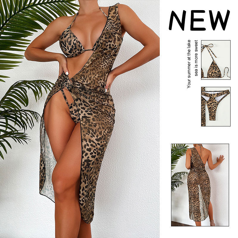 Damen Triangel-Bikini mit transparentem Strandüberwurf EB