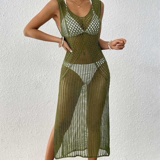 Damen eleganter Häkelsarong mit transparentem Design EB
