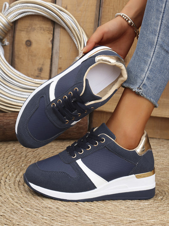 Damen modische Sneakers mit atmungsaktivem Obermaterial und gepolstertem Fußbett EB