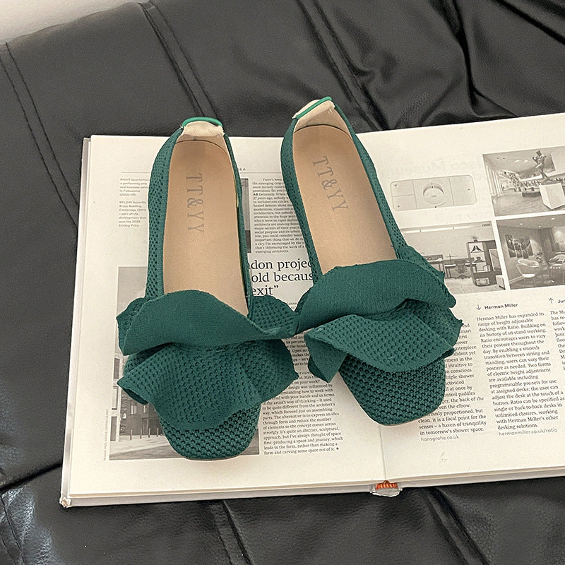 Damen Ballerina-Schuhe mit eleganter Rüschendekoration EB