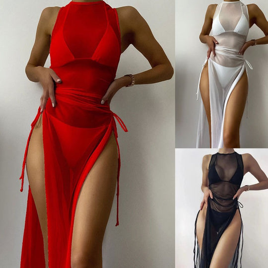 Damen Strandkleid mit raffinierten Schnürdetails EB