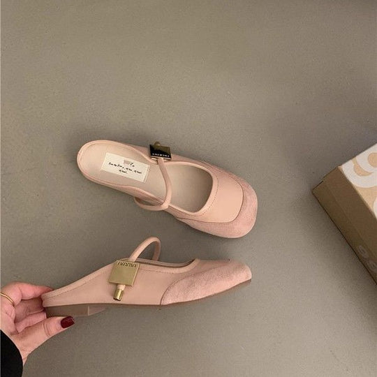 Damen Ballerina-Schuhe mit verstellbarem Riemen und stilvollem Design EB