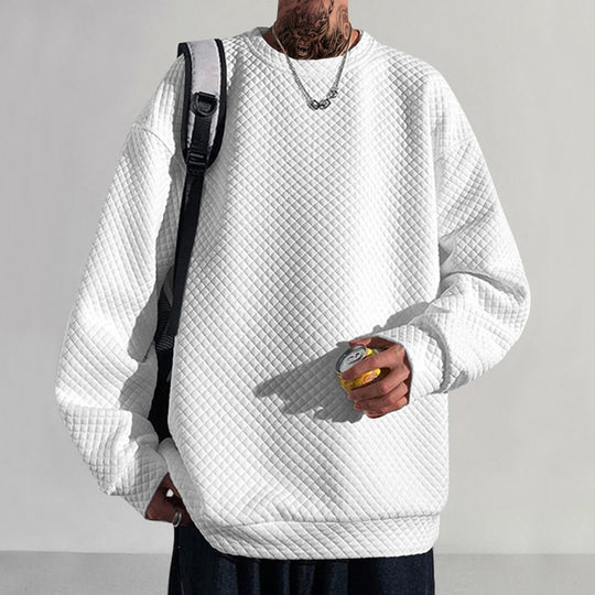 Herren bequemer Sweatshirt mit strukturiertem Design und lockerer Passform EB