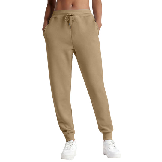 Damen nan schmale High‑Waist Sweat-Jogginghose mit hohem Komfortbund, verstellbarem Kordelzug und elastischen Knöchelbündchen EB