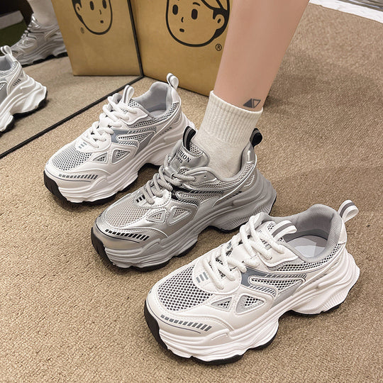 Damen Sportliche Sneakers mit atmungsaktivem Netzmaterial und rutschfester Sohle EB