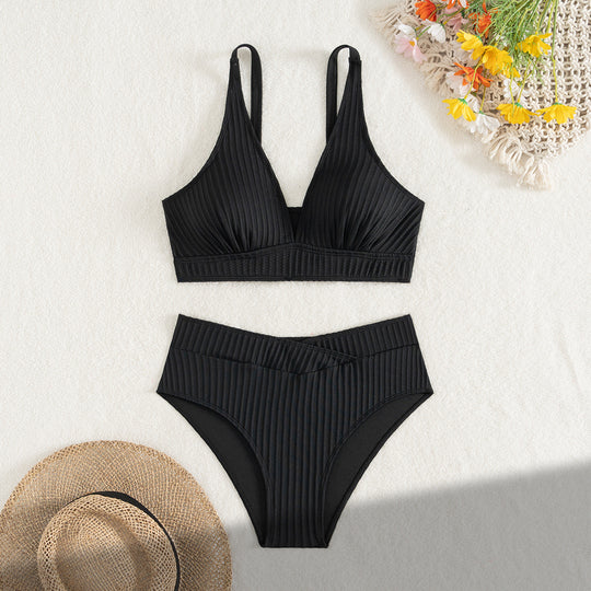Damen Komfortabler Bikini mit raffinierten Rippendetails EB
