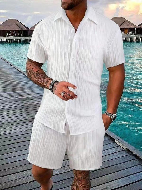 Herren atmungsaktives Sport-Set mit Kurzarm-Hemd und Shorts EB