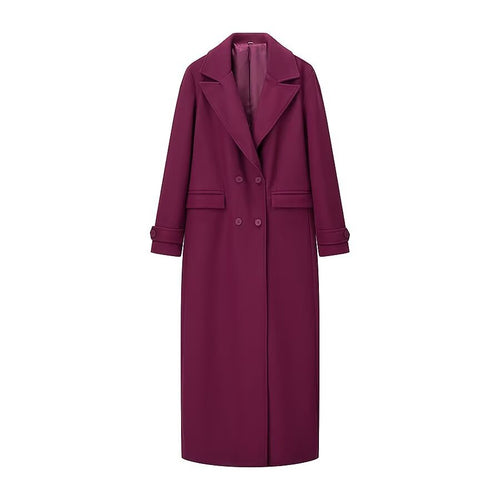 Damen eleganter und lässiger Langmantel mit doppelter Knopfreihe EB