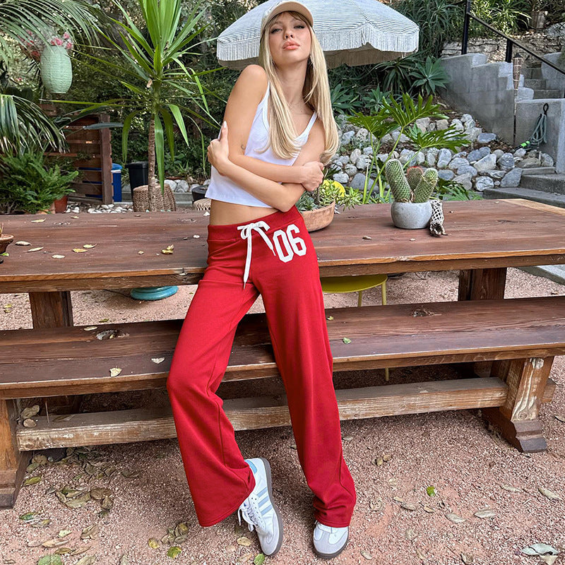 Damen lässige Sweatpants mit elastischem Bund und seitlichen Taschen EB